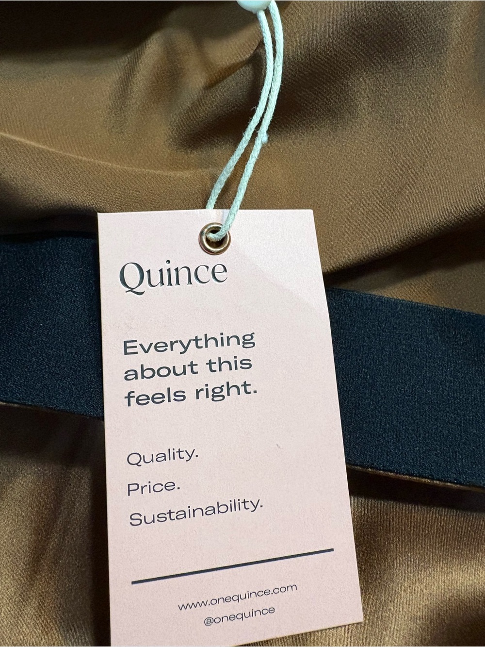QUINCE 100% Washable Silk Maxi Skirt NWT size M elastic waist (30x28)brown - Picture 3 of 3